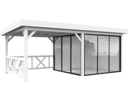 Pavillon en bois avec portes coulissantes