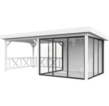 Pavillon couvert avec parois coulissantes en verre
