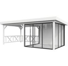 Pavillon de jardin en bois avec portes coulissantes en verre