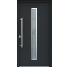 ARON HaustürARON 3161 Aluminium-Kunststoff-Verbund RAL 7016 anthrazitgrau 1000x2000 mm einseitig flügelüberdeckend DIN Links inkl.Stoßgriffset,Innendrücker in Edelstahl,Profilzylinder mit 3 Schlüsseln