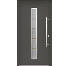 ARON HaustürARON 3161 Aluminium-Kunststoff-Verbund RAL 7016 anthrazitgrau 1000x2100 mm einseitig flügelüberdeckend DIN Rechts inkl.Stoßgriffset,Innendrücker in Edelstahl,Profilzylinder mit 3 Schlüsseln