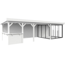 Pavillon blanc avec portes coulissantes