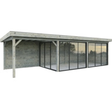 Pavillon de jardin en bois avec façade en verre