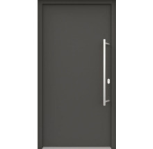 ARON HaustürBasic 3101 Aluminium-Kunststoff-Verbund RAL 7016 anthrazitgrau 1100x2100 mm beidseitig flügelüberdeckend DIN Rechts inkl.Stoßgriffset,Innendrücker in Edelstahl,Profilzylinder mit 3 Schlüsseln