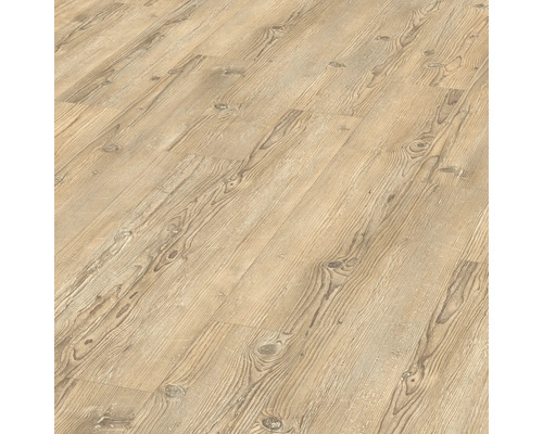 Detailaufnahme eines Laminatbodens in Holzoptik.