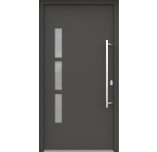 ARON HaustürBasic 3131 Aluminium-Kunststoff-Verbund RAL 7016 anthrazitgrau 1000x2000 mm beidseitig flügelüberdeckend DIN Rechts inkl.Stoßgriffset,Innendrücker in Edelstahl,Profilzylinder mit 3 Schlüsseln
