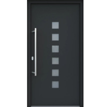 ARON HaustürARON 3151 Aluminium-Kunststoff-Verbund RAL 7016 anthrazitgrau 1000x2100 mm beidseitig flügelüberdeckend DIN Links inkl.Stoßgriffset,Innendrücker in Edelstahl,Profilzylinder mit 3 Schlüsseln