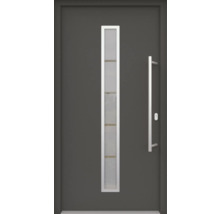 ARON HaustürARON 3161 Aluminium-Kunststoff-Verbund RAL 7016 anthrazitgrau 1000x2000 mm beidseitig flügelüberdeckend DIN Rechts inkl.Stoßgriffset,Innendrücker in Edelstahl,Profilzylinder mit 3 Schlüsseln