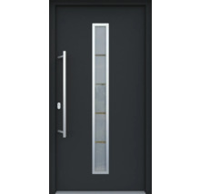 ARON HaustürARON 3161 Aluminium-Kunststoff-Verbund RAL 7016 anthrazitgrau 1000x2100 mm beidseitig flügelüberdeckend DIN Links inkl.Stoßgriffset,Innendrücker in Edelstahl,Profilzylinder mit 3 Schlüsseln