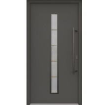 ARON HaustürARON 3171 Aluminium-Kunststoff-Verbund RAL 7016 anthrazitgrau 1100x2100 mm beidseitig flügelüberdeckend DIN Rechts inkl.Stoßgriffset,Innendrücker in Schwarz,Profilzylinder mit 3 Schlüsseln