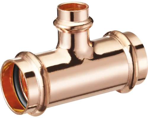 Pièce en T raccord à sertir cuivre Presskontur V + M 18 x 15 x 18 mm DVGW pour tuyau en cuivre Raccord en T en cuivre pour l''installation sanitaire