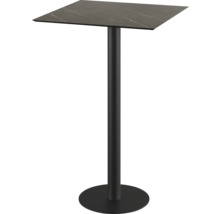 Table haute avec plateau carré et pied central