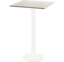 Table haute avec plateau carré et pied central