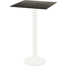 Table haute avec plateau carré et pied central