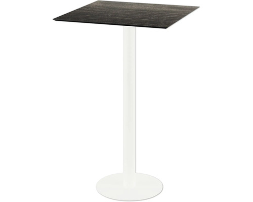 Table haute avec plateau carré et pied central