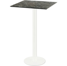 Table haute avec plateau carré et pied central