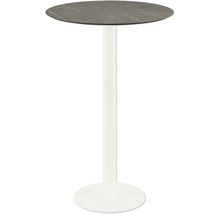 Table haute avec plateau rond et pied central