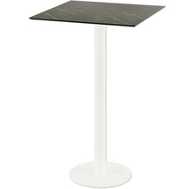 Table haute avec plateau de table carré et pied central