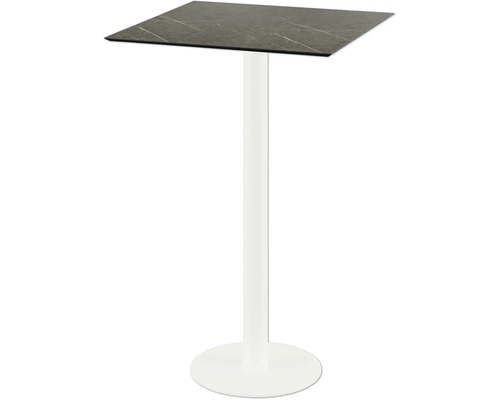 Table haute avec plateau de table carré et pied central