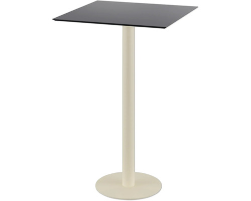 Table haute avec plateau carré et pied central