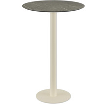 Table haute avec plateau rond et pied central