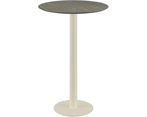 Table haute avec plateau rond et pied central