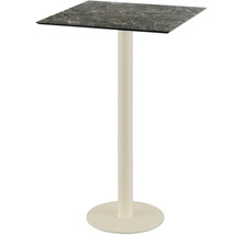 Table haute avec plateau carré et pied central