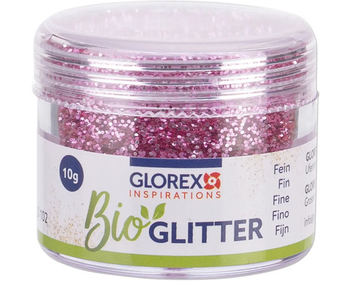 Paillettes bio fines rose 10 g Paillettes biologiques dans un pot, 10 grammes