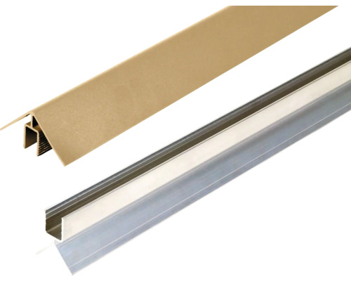 Set d'équerres d'angle Konsta pour profilé de façade Nativo 2 pièces marron clair 2200 x 50 x 50 mm Set d'équerres d'angle Konsta pour profilé de façade Nativo 2 pièces marron clair 2200 x 50 x 50 mm