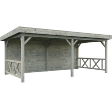 Pavillon de jardin en bois avec toit et parois latérales