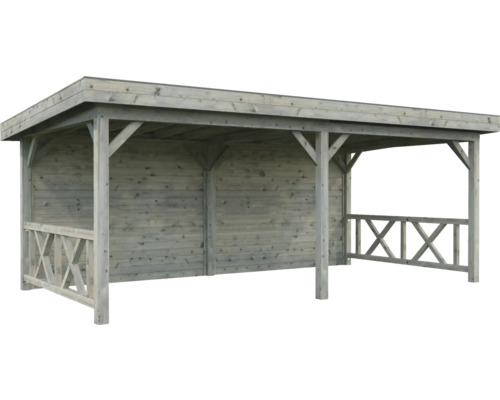 Pavillon de jardin en bois avec toit et parois latérales