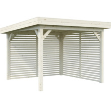 Holzcarport mit Lamellenwänden