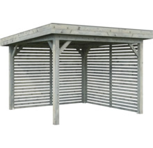 Carport en bois avec parois à lamelles