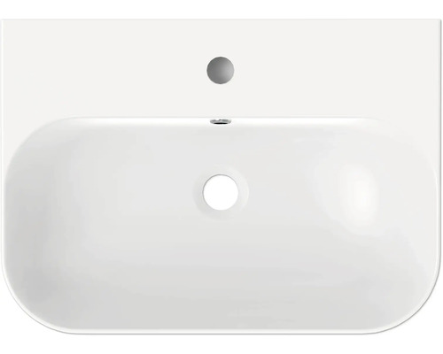 Aufsicht auf ein Waschbecken aus Keramik