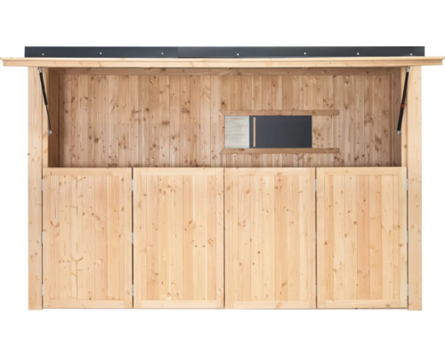 Holz Gartenschrank mit vier Türen und einer Tafel