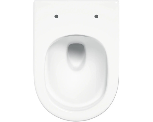 WC suspendu à fond creux en céramique, vue de dessus