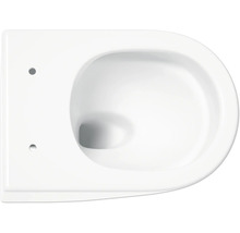 WC à fond creux suspendu en céramique, vue de dessus