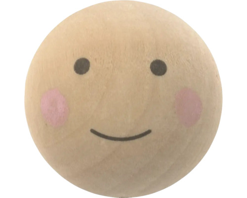Boule en bois percée nature visage peint Ø 2,5 cm 8 pièces Boule en bois avec visage peint