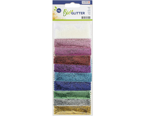 Paillettes fines bio 10 couleurs 20 g