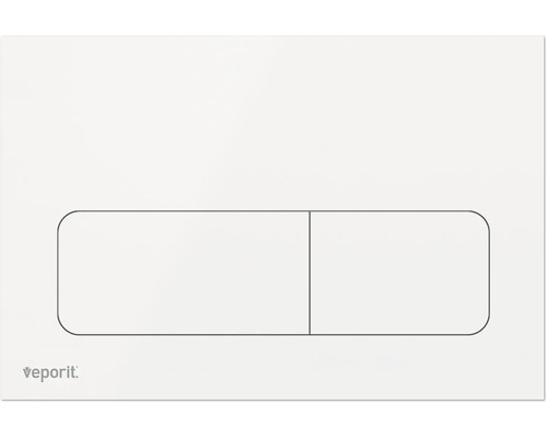 Plaque de commande veporit SOFT plaque blanc brillant / touche blanc brillant Plaque de déclenchement Veporit pour réservoir de chasse d''eau