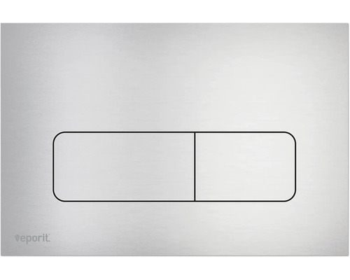 Plaque de commande veporit SOFT plaque en acier inoxydable brossé / touche en acier inoxydable brossé avec Anti-Fingerprint et antibactérien Plaque de commande pour chasse d''eau avec deux boutons