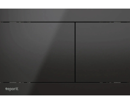 Plaque de commande veporit TWIN plaque noir mat / touche noir mat avec Anti-Fingerprint et antibactérien Plaque de commande Veporit pour chasse d''eau de toilette