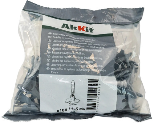 Packung Nivelliersystem mit Drehverschluss, 1,5 mm, 100 Stück