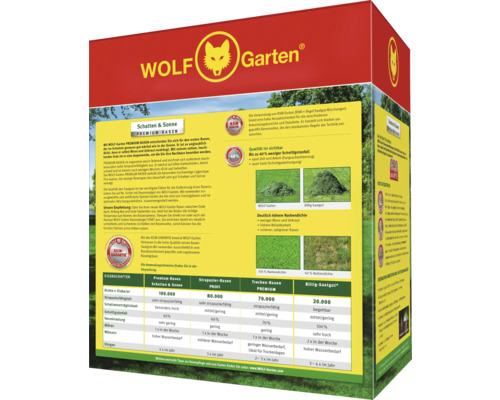 Wolf Garten Premium graines de gazon Ombre et soleil paquet