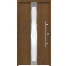 Porte d''entrée avec insert en verre et barre de préhension