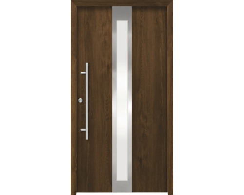 Porte d''entrée avec insert en verre et barre de poignée