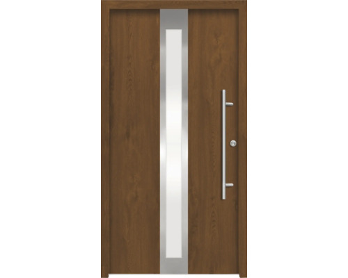 Haustür mit Glaseinsatz und Griffstange