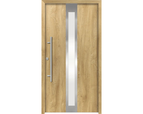 Haustür mit Glaseinsatz und Griff