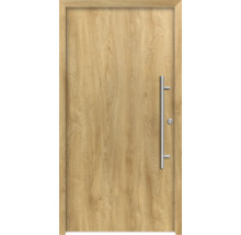 Porte en bois avec poignée métallique