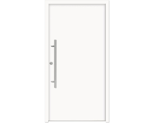 Splendoor Haustür APOLLON Aluminium 1000x2100 mm NCS S 0500-N Weiß DIN Rechts (nach innen öffnend) inkl. Beschlagset und Profilzylinder mit 6 Schlüssel Weiß Tür mit Griff und Schloss